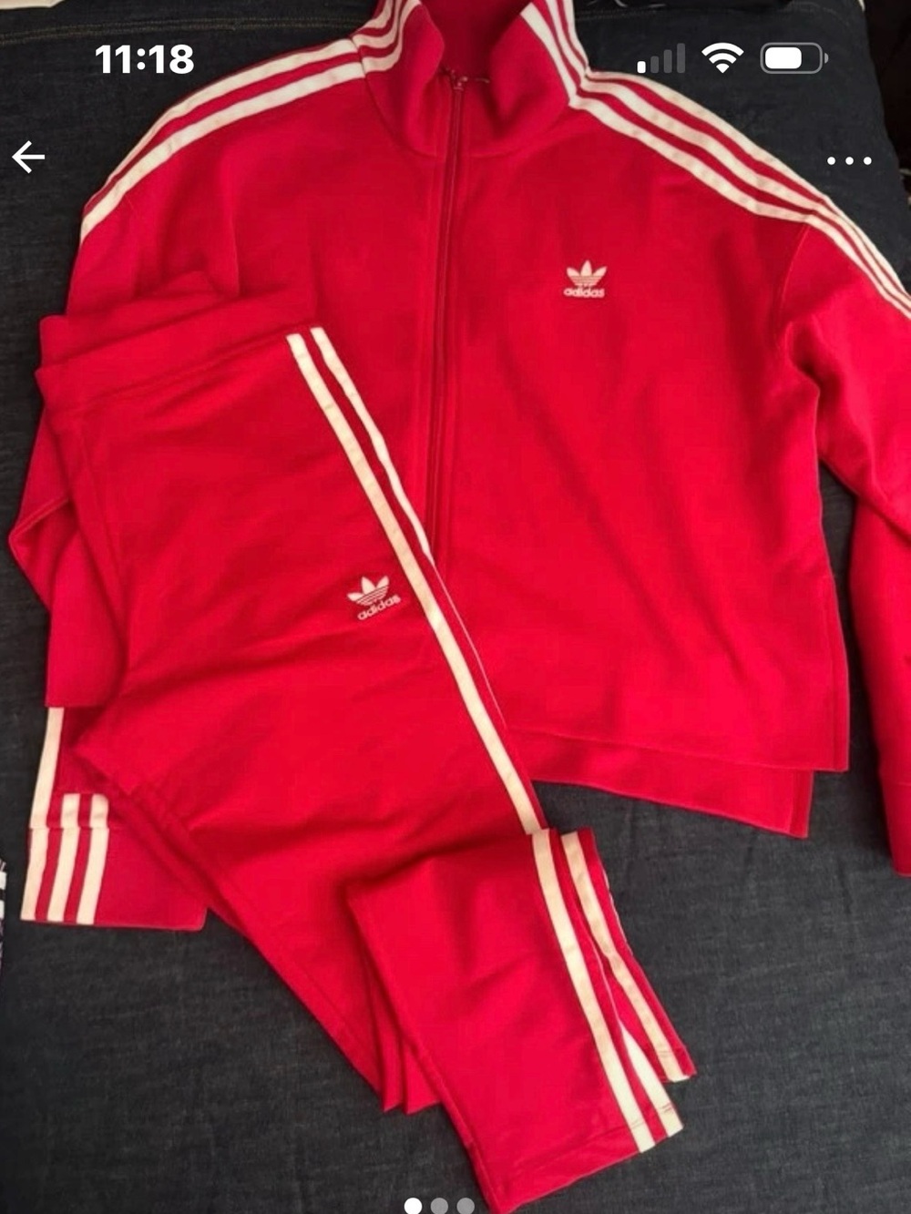 adidas Originals women’s fuchsia, pink Jacket & Joggers with White Stripes